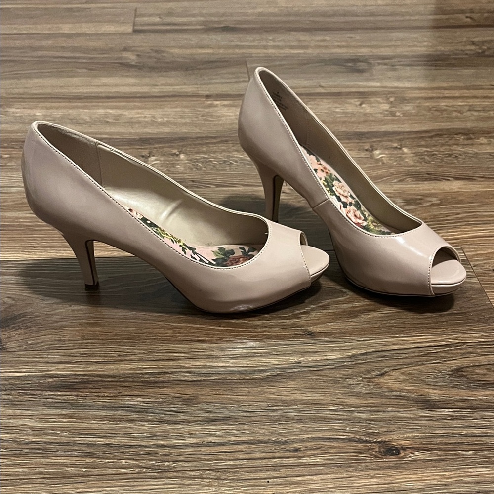 Xappeal Nude Peep-Toe Heels